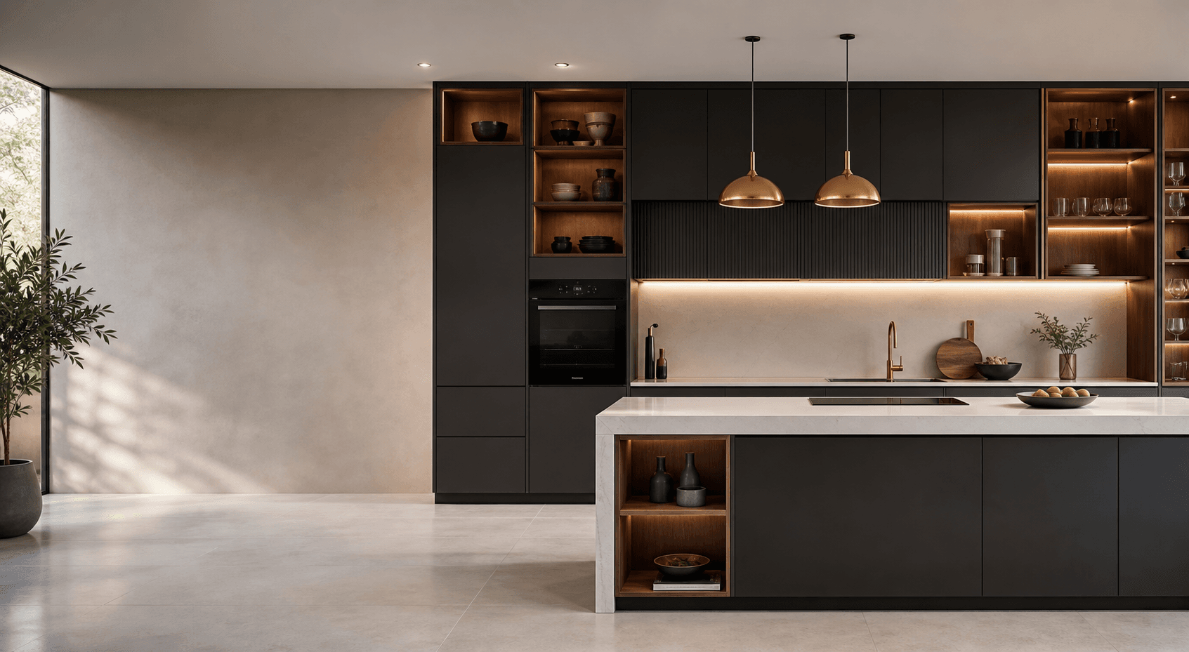 Premium modular kitchen designed by Hustashana